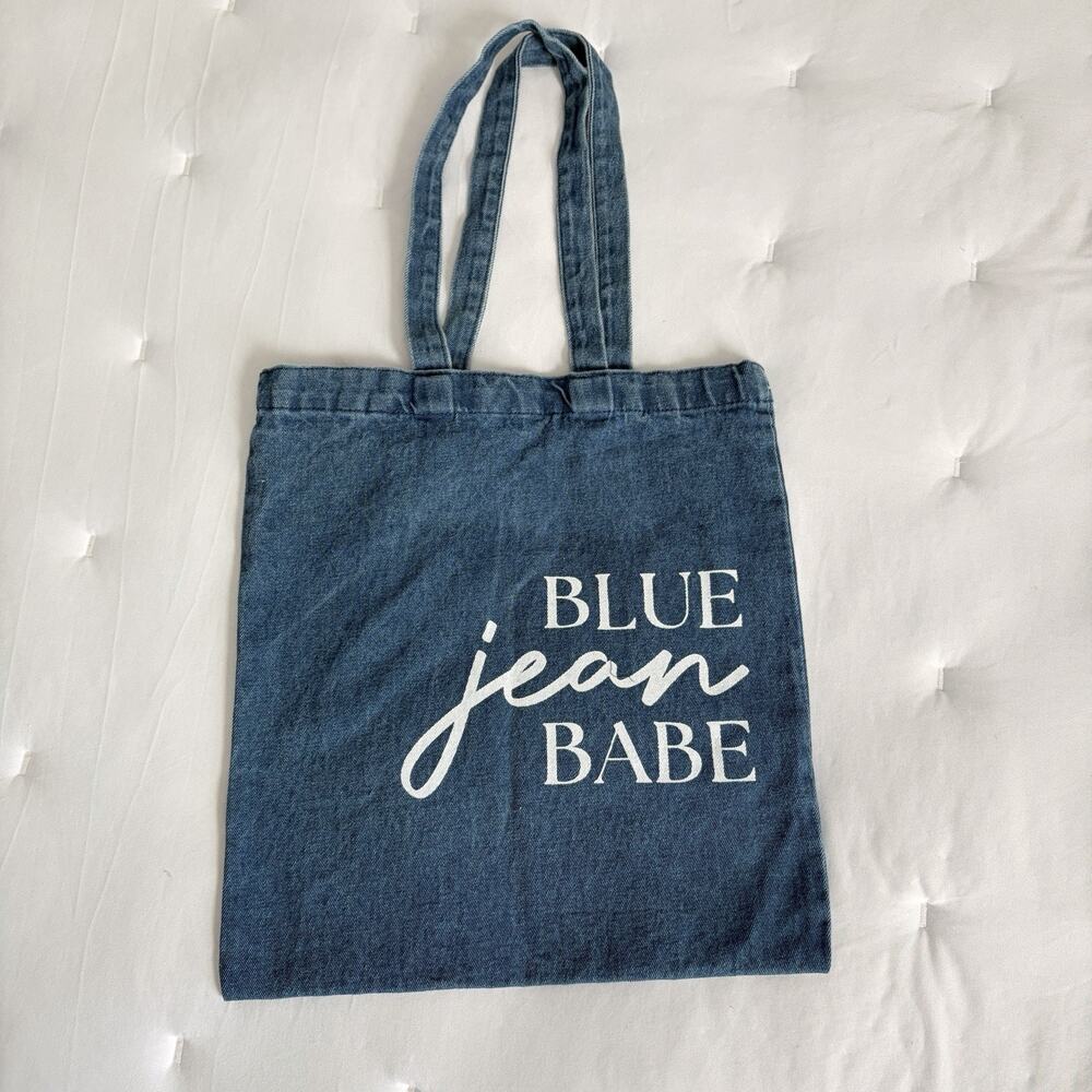 The Paper Store Denim Shopping Tote Bag city, travel, college, school, work